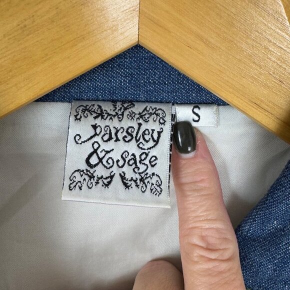 Parsley & Sage Novelty Small Multicolor Mixed Media Cotton Jacket Patchwork GUC - Picture 11 of 12